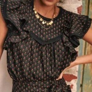 Sézane Florencia Ruffles Floral Blouse